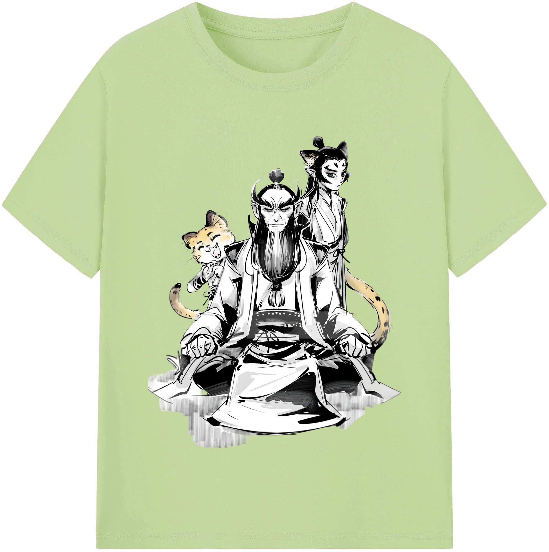 （画像用） Ne Zha 2 ナタ 魔童の大暴れ 綿100％半袖Tシャツ（フロントプリント）